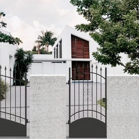 Cancello manuale battente Marmolada in ferro, apertura a sinistra, L 104.5, H 180-195 cm, di colore nero