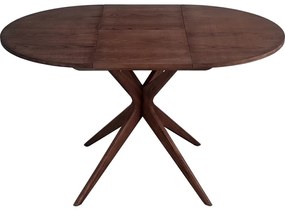 Tavolo da pranzo rotondo con effetto noce allungabile con estensione ø 90 cm Jubi – Ragaba