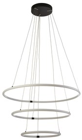 Lampadario Moderno Revolve Acciaio Bianco Policarbonato Nero Led 59,81W 3000K