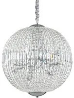 Sospensione Moderna Luxor Metallo-Cristallo Cromo 12 Luci G9 3W 3000K Luce Calda