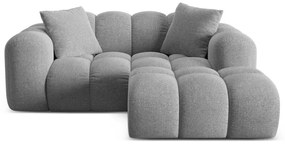 Divano angolare grigio chiaro (con penisola a destra/con chaise lounge) con rivestimento in ciniglia Treno – Cosmopolitan Design