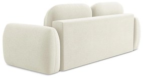 Divano beige allungabile/con contenitore con rivestimento in bouclé 266 cm Pele – Makamii