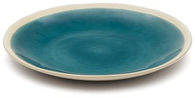 Kave Home - Piatto piano Sanet in ceramica blu e bianco