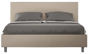 Letto matrimoniale contenitore imbottito 160x210 similpelle tortora Adele