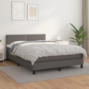 Giroletto A Molle Con Materasso Grigio 140x200 Cm İn Similpelle /