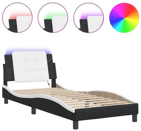 Giroletto con luci led nero e bianco 80x200 cm in similpelle