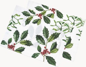 Set di 2 tovagliette in lino Holly & Mistletoe