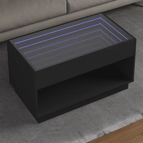 Tavolino Da Salotto Con Led Infinity Nero 90x50x50 Cm /