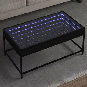 Tavolino Da Salotto Con Led Infinity Nero 90x50x41 Cm /