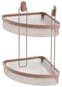 Mensola bagno angolare mocha in acciaio con 2 ripiani – Taki