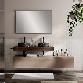 Mobile da bagno sotto lavabo Step beige L 120.3 x H 30 x P 46 cm 1 cassetto, lavabo non incluso