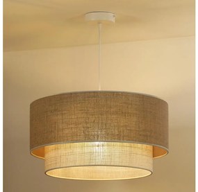 Duolla - Lampadario a sospensione con filo YUTE BOHO 3xE27/15W/230V diametro 60 cm marrone/color crema