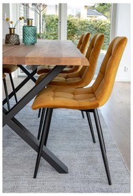 Sedie da pranzo in set gialle in imbottito 2 pz Middelfart – House Nordic