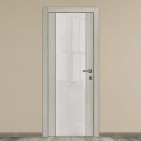 Porta interna a battente Cambridge Vetrata in vetro colore rovere grigio, L 60 x H 210 cm, apertura reversibile