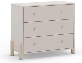 Cassettiera bassa per bambini in legno di pino color crema 90x80 cm Enola - Marckeric
