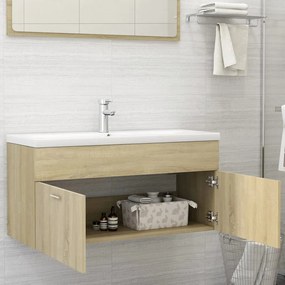 Mobile bagno con lavabo integrato rovere sonoma in truciolato