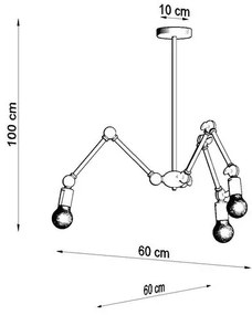 Lampadario a sospensione STARK 3xE27/60W/230V