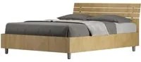 Letto matrimoniale francese contenitore 140x190 testata inclinata con doghe quercia Ankel