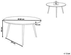 Tavolino basso da caffè legno nero ⌀  80 cm TENNESSEE Beliani