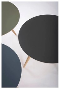 Tavolino in legno di quercia con piano nero , ⌀ 55 cm Arp - Gazzda