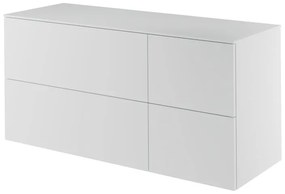 Mobile da bagno sotto lavabo Neo bianco laccato L 135 x H 65 x P 48.3 cm 2 cassetti, lavabo non incluso