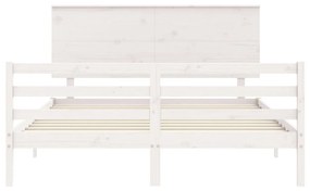 Giroletto con Testiera Bianco King Size in Legno Massello