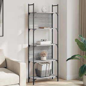 Libreria 5ripiani Grigio Sonoma 60,5x24x166,5 Legno Multistrato /