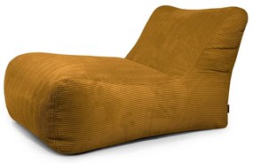 Puof a sacco color senape con rivestimento in velluto a coste Lounge 100 – SLOWDOWN