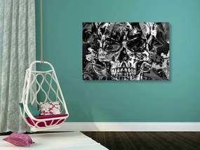 Quadro su tela – Teschio artistico in bianco e nero