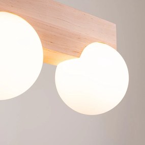 Plafoniera bianca/di colore naturale con paralume in vetro ø 12 cm Solum – Sollux