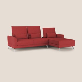 Tommy Divano angolare con relax e schienali traslanti in microfibra smacchiabile T11 rosso