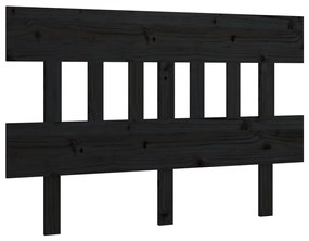 Testiera per letto nera 163,5x3x81 cm in legno massello di pino
