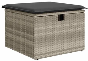 Set divano da giardino 6pz con cuscini grigio chiaro polyrattan