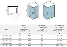 Box Doccia Doppia Scorrevole 8mm Anticalcare Acciaio Inox H190