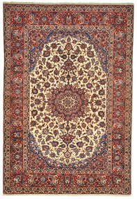 Isfahan Tappeto 140x210 Beige (Iran) Annodato A Mano