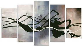 Quadro a più parti Linee nere, 110 x 60 cm - Wallity