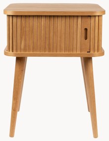 Comodino in legno con anta scorrevole e frontale scanalato Barbier