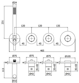 Paffoni Modular Box MDE000CR Set Esterno Doccia Termostatico Senza Parte Incasso Cromo