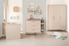 Armadio per bambini color crema/di colore naturale con effetto rovere 138x200x55 cm Jil – Roba