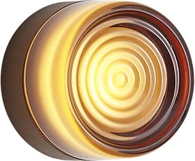 Lampada da parete di design bronzo scuro con vetro ambrato IP44 - Michele