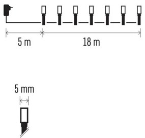 Catena LED da esterno natalizia 180xLED/23m IP44 bianco caldo
