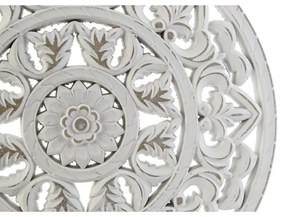 Decorazione da Parete DKD Home Decor Bianco Mandala Legno MDF (2 Unità) (30 x 2 x 30 cm)