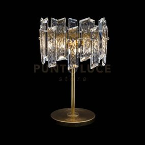 Lampada da tavolo piccola arcadia 3 luci, oro, 3 lampadine x g9 (es...