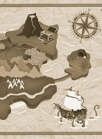 Coordonne Carta da parati panoramica Treasure Map - Papyrus