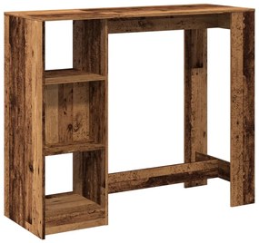 Tavolo bar con ripiano legno antico 124x46x103,5 cm multistrato