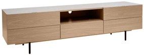 Mobile TV design finitura legno chiaro rovere e metallo nero L180 cm ALASKA