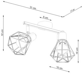 Sollux SL.1106 - Faretto ARTEMIS 2xE14/40W/230V nero