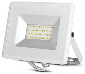 Faro Led Flood Light 20W Carcassa Bianca IP65 Caldo 3000K Super Slim SKU-5949