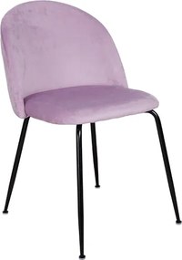 Sedia da pranzo in velluto Glicine con gambe in metallo Nero - PARIS 2 sedie