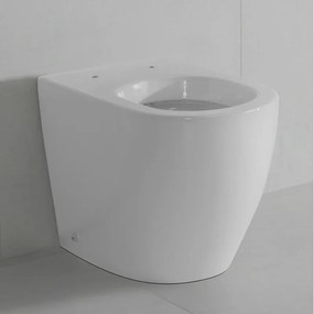 Vaso filo parete traslato in ceramica bianca con scarico universale - Osaka